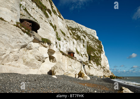 World War I & II batterie projecteur protéger Dover Harbour à Langdon Bay, les falaises de Douvres, Kent, Angleterre, Royaume-Uni. Banque D'Images
