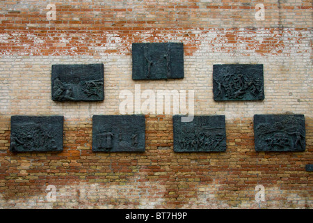 Mémorial de l'holocauste au Campo del Ghetto Nuovo à Venise. Banque D'Images