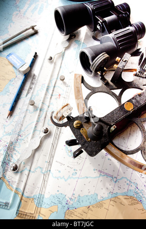 Instruments de navigation maritime Banque D'Images