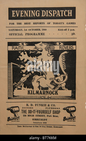 Raith Rovers v Kilmarnock Football officiel Prgram pour samedi 1er octobre 1960 Banque D'Images