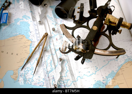 Instruments de navigation maritime. Entrée du Kattegat. Banque D'Images