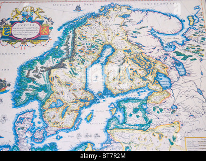 La carte de la Scandinavie à partir de 1620 Banque D'Images