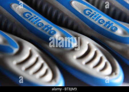 Les rasoirs Gillette Gel de rasage et. Banque D'Images