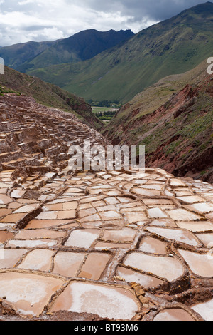 Mines de sel de Mara, le Pérou, Amérique du Sud Banque D'Images