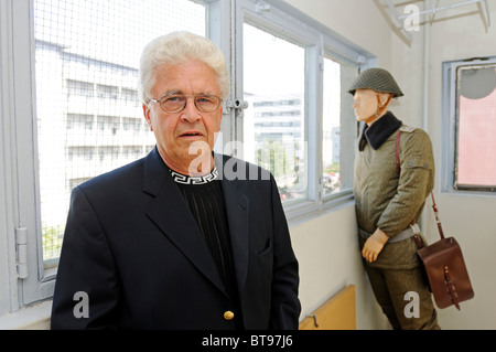 Juergen Litfin, frère de la première personne ont abattu au mur de Berlin, Mémorial Guenter Litfin, Kieler Strasse rue, Berlin Banque D'Images