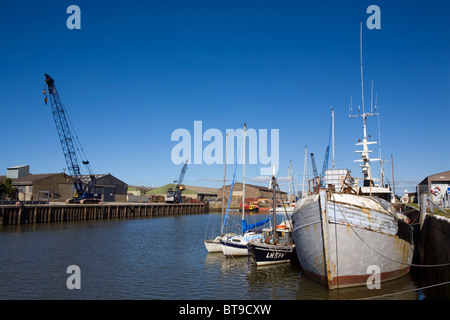 Bateaux amarrés à Glasson Dock près de Lancaster Banque D'Images