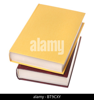 Pile de livres isolé sur fond blanc Banque D'Images