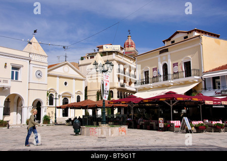St.Markou Square, la ville de Zakynthos, Zakynthos (Zante), îles Ioniennes, Grèce Banque D'Images