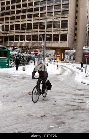 London South Bank dans la neige Banque D'Images