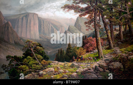 'Vallée de Yosemite en Californie" (à partir de la Mariposa trail), vers 1887 Banque D'Images