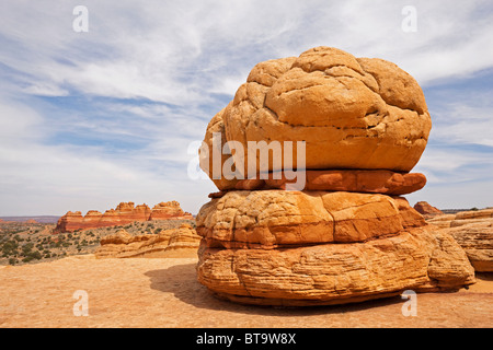 Big Mac avec le Sud des tipis, des formations rocheuses Coyote Buttes North, Paria Canyon-Vermilion Cliffs Wilderness, Utah, Arizona Banque D'Images