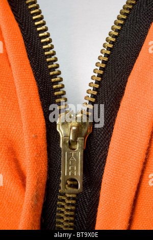 Fermeture éclair manteau Close-up Banque D'Images