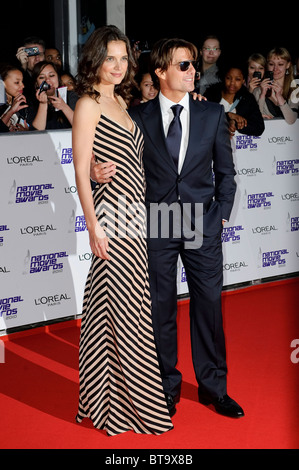 Tom Cruise et Katie Holmes, le "National Movie Awards' 2010, Royal Festival Hall, Londres, 26 mai 2010. Banque D'Images