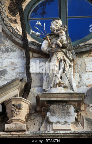 La Croatie, Dubrovnik, statue de St Joseph, Banque D'Images