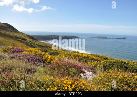 Promenade côtière de Rhossili Swansea au Pays de Galles Banque D'Images