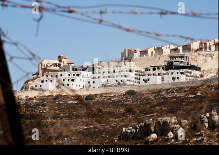 Construction de maisons juives continue dans la Neve Daniel article de la colonie israélienne de Gush Etzion bloc. Banque D'Images