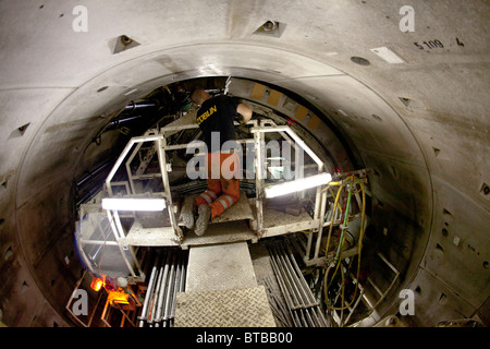 Construction de nouvelles underground à Amsterdam Banque D'Images