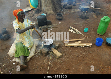 Les personnes déplacées en Ouganda Banque D'Images