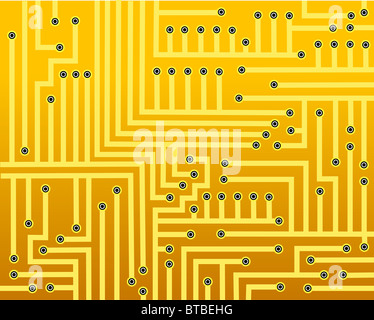 Résumé illustré de connexions sur une conception de circuit imprimé Banque D'Images