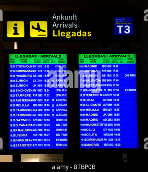 L'aéroport de malaga andalousie espagne Information Sign Banque D'Images