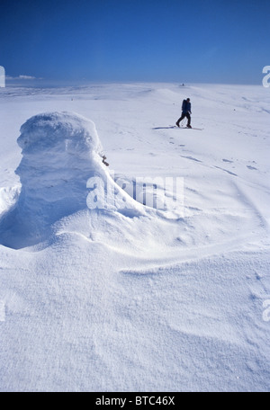 À la recherche d'un croisement est tombé à peu tombé Dun dun grand et est tombé. Paysage d'hiver de neige et de glace. North Pennines Banque D'Images