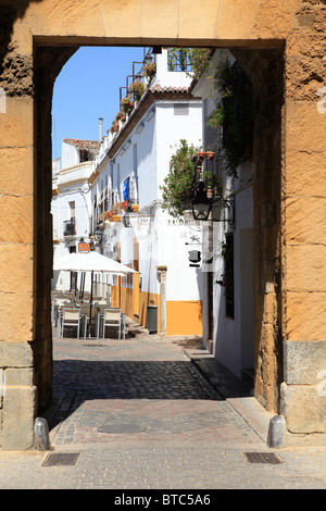 Vue à travers la porte d'Almodovar à Cordoba, Espagne Banque D'Images