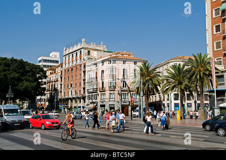 Malaga, Andalousie Espagne Ville Ville rue Alameda Principal du trafic Banque D'Images