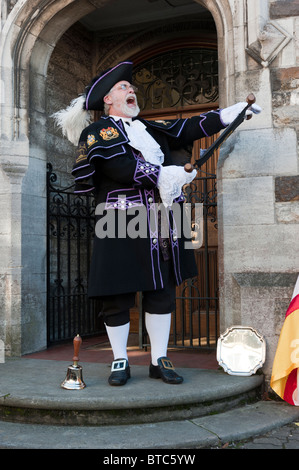 David Craner (Beaminster) concurrence dans le Dorset 2010 crieur public la concurrence. David a été placé 2e Banque D'Images