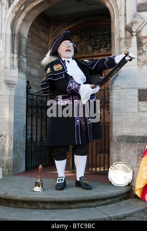 David Craner (Beaminster) concurrence dans le Dorset 2010 crieur public la concurrence. David a été placé 2ème. Banque D'Images