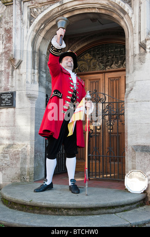 Iain Mitchell (Ouest) en concurrence dans le Dorset crieur public competition 2010. Banque D'Images