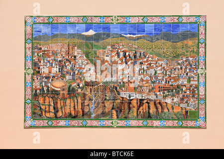 Carte mosaïque de Ronda, Espagne Banque D'Images