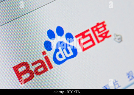 Détail de capture d'écran du site web de moteur de recherche chinois BaiDu Banque D'Images