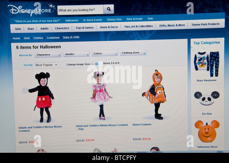 Disney Store en ligne site web d'Halloween Banque D'Images