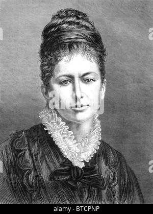 Portrait d'Elizabeth Thompson, Lady Butler, 1846-1933, vers 1876. Peintre de l 'appel' ; noir et blanc Illustration ; Banque D'Images