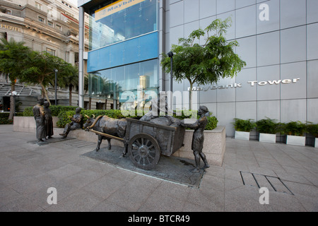 'La rivière Merchants' statue par M. Aw Tee Hong, Singapour Banque D'Images