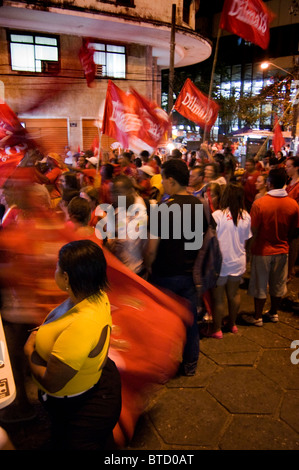 Campagne et mars à Recife au Brésil avant l'élection présidentielle de Dilma Vana Rousseff 22.10.10 Banque D'Images