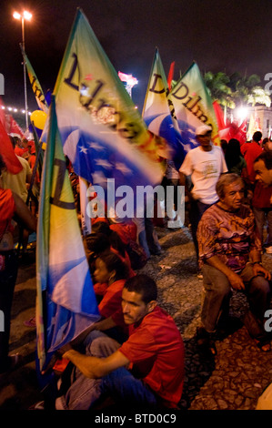 Campagne et mars à Recife au Brésil avant l'élection présidentielle de Dilma Vana Rousseff 22.10.10 Banque D'Images