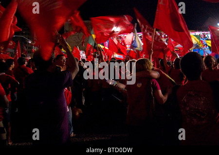 Campagne et mars à Recife au Brésil avant l'élection présidentielle de Dilma Vana Rousseff 22.10.10 Banque D'Images