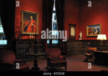 La Chambre de l'ouest de la Morgan Library & Museum a été utilisée par le financier Pierpont Morgan (1837-1913) comme son étude. Banque D'Images