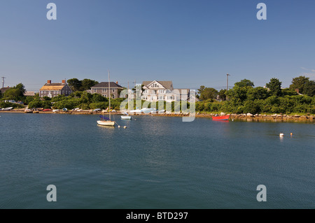 Une vue de l'eau dans le village de Cape Cod de Woods Hole Banque D'Images