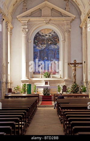 Hôpital de Jesus Cristo L'Église. 17e siècle l'architecture maniériste portugais, appelé Chão. Ville de Santarém, au Portugal. Banque D'Images