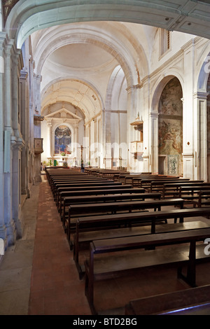 Hôpital de Jesus Cristo L'Église. 17e siècle l'architecture maniériste portugais, appelé Chão. Ville de Santarém, au Portugal. Banque D'Images