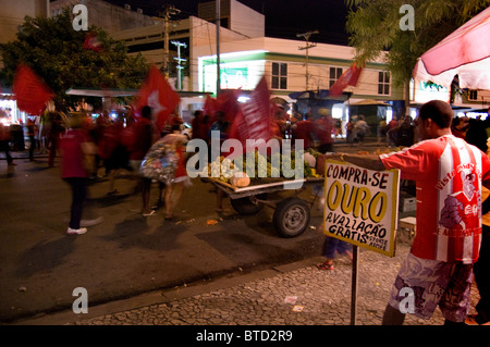 Campagne et mars à Recife au Brésil avant l'élection présidentielle de Dilma Vana Rousseff 22.10.10 Banque D'Images