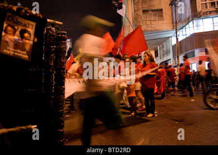 Campagne et mars à Recife au Brésil avant l'élection présidentielle de Dilma Vana Rousseff 22.10.10 Banque D'Images