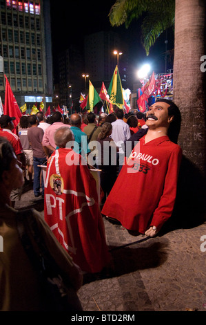 Campagne et mars à Recife au Brésil avant l'élection présidentielle de Dilma Vana Rousseff 22.10.10 Banque D'Images