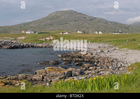 La petite communauté de la côte ouest de Kastanjehof ou Borve sur l'île de Barra, îles de l'Ouest, de l'Écosse. 6890 SCO Banque D'Images