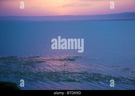 Coucher du soleil sur le lac Awassa pittoresque Banque D'Images