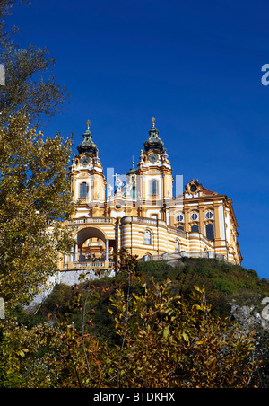 Monastère de Melk sur hill, Wachau, Autriche Banque D'Images