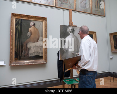 La copie d'une peinture de l'artiste au musée du Louvre à Paris France Banque D'Images