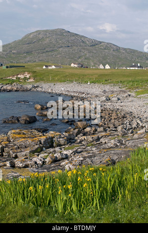 La petite communauté de la côte ouest de Kastanjehof ou Borve sur l'île de Barra, îles de l'Ouest, de l'Écosse. 6891 SCO Banque D'Images